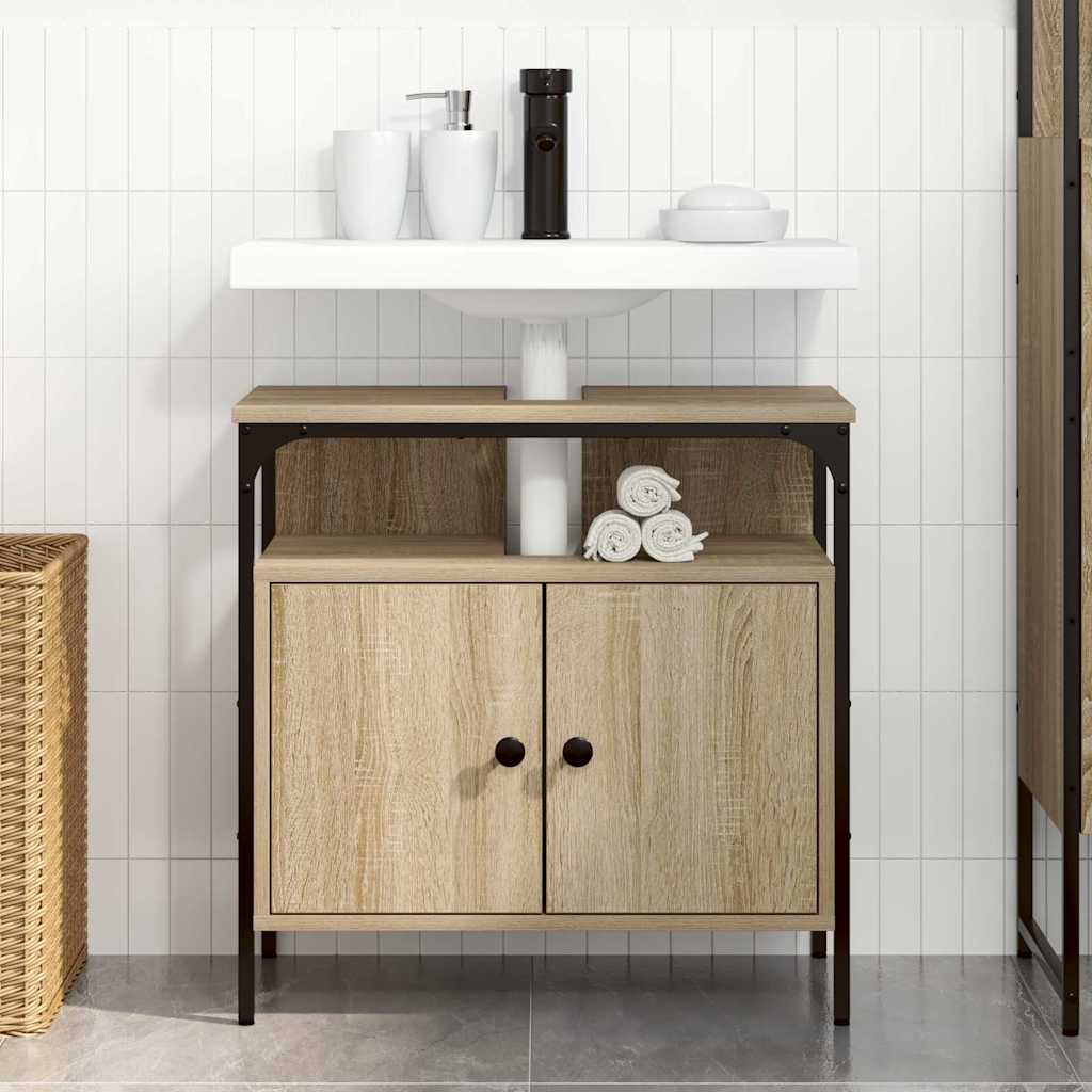 Badkamer Kast met opslag Beige 60 x 30 x 60 cm Bewerkt hout is nu te koop bij PeponiXL, paradijselijk wonen!