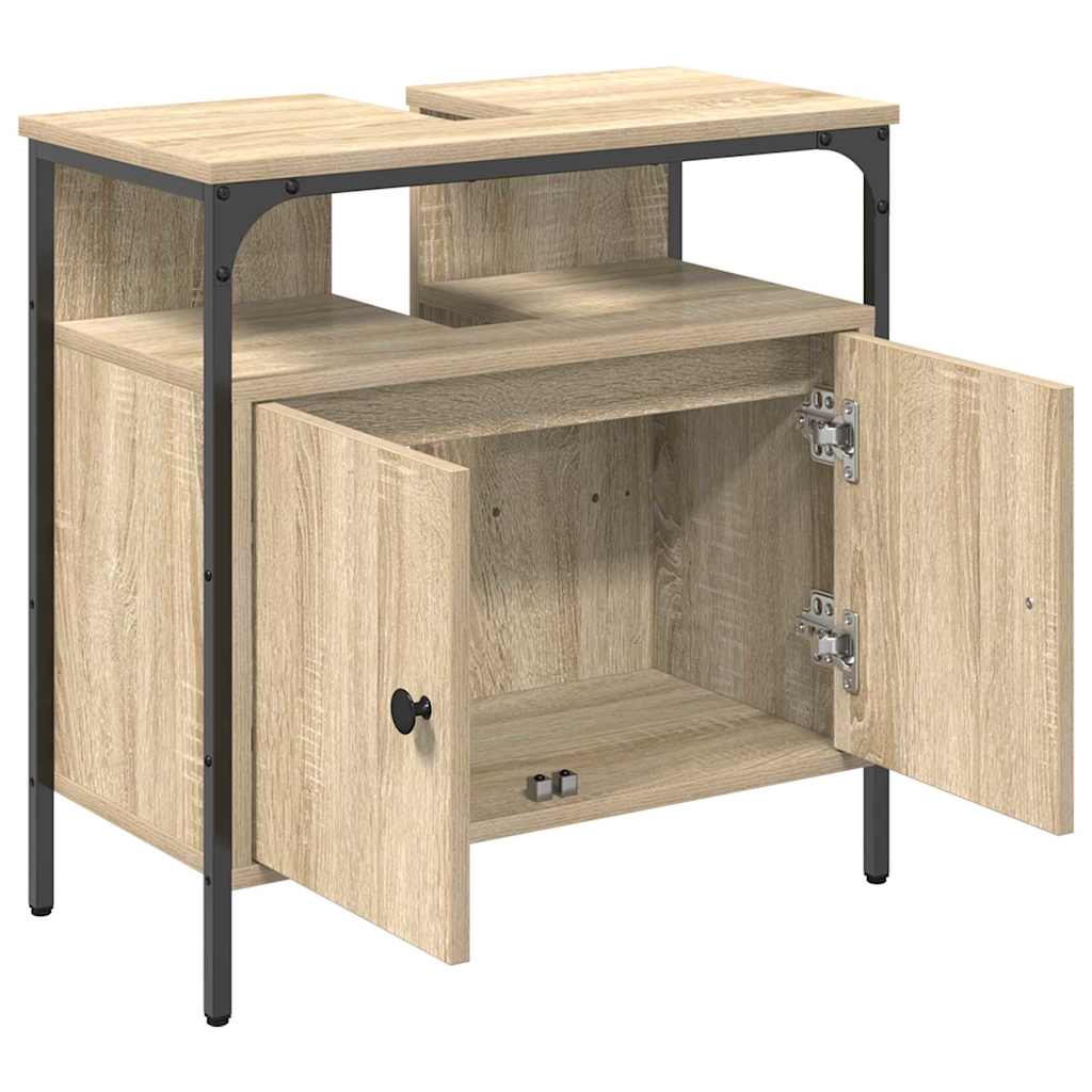 Badkamer Kast met opslag Beige 60 x 30 x 60 cm Bewerkt hout is nu te koop bij PeponiXL, paradijselijk wonen!
