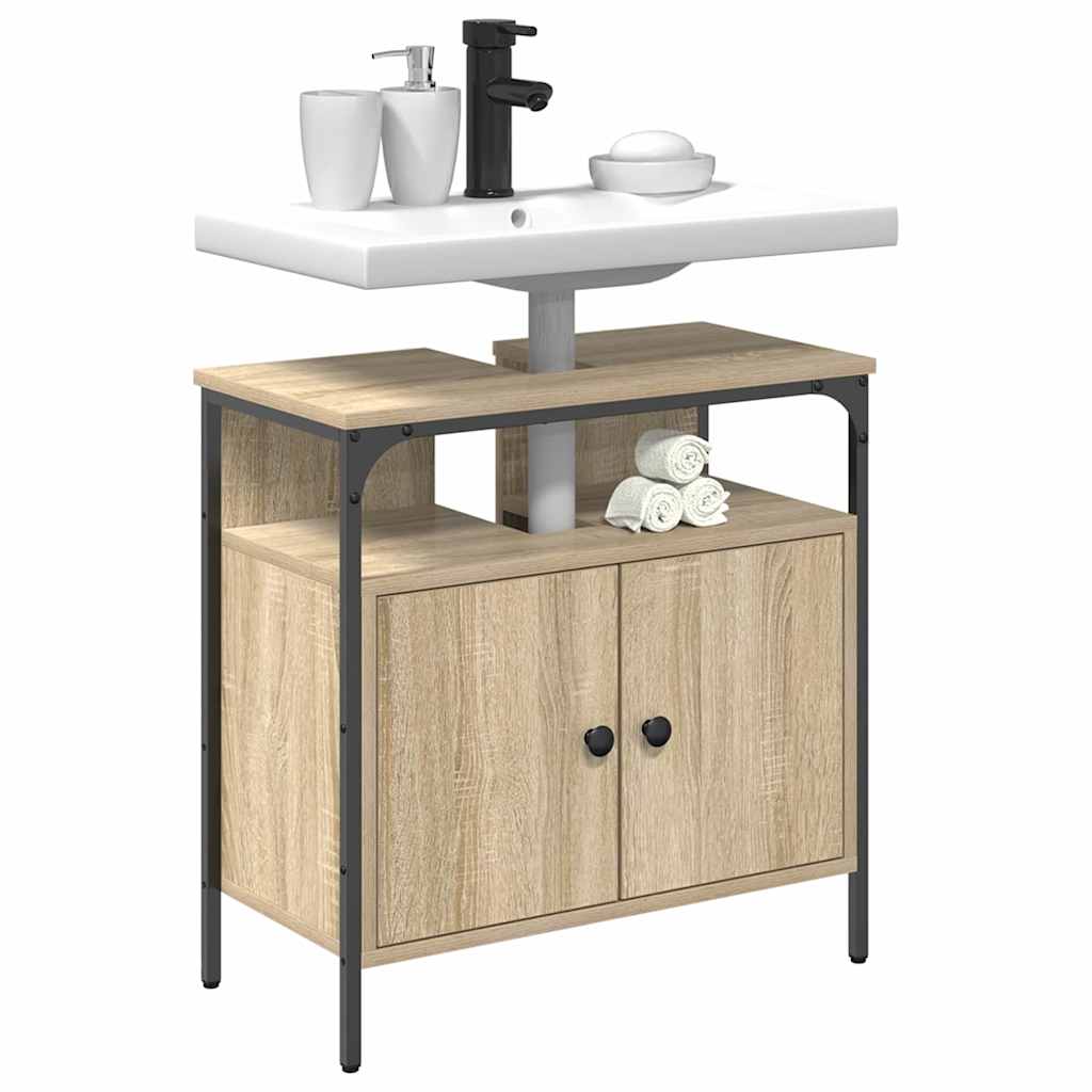 Badkamer Kast met opslag Beige 60 x 30 x 60 cm Bewerkt hout is nu te koop bij PeponiXL, paradijselijk wonen!