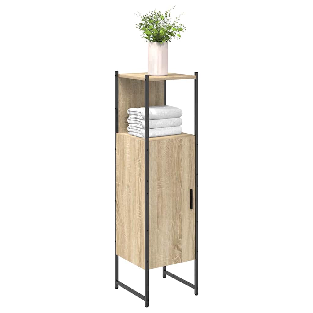 Badkamer Kast met plank Beige 33 x 33 x 120,5 cm Bewerkt hout is nu te koop bij PeponiXL, paradijselijk wonen!