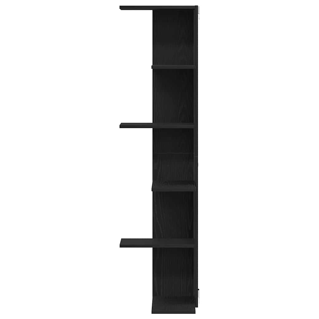 Wandhoekplank met plank Zwart Eiken 36.5 x 36.5 x 140 cm is nu te koop bij PeponiXL, paradijselijk wonen!