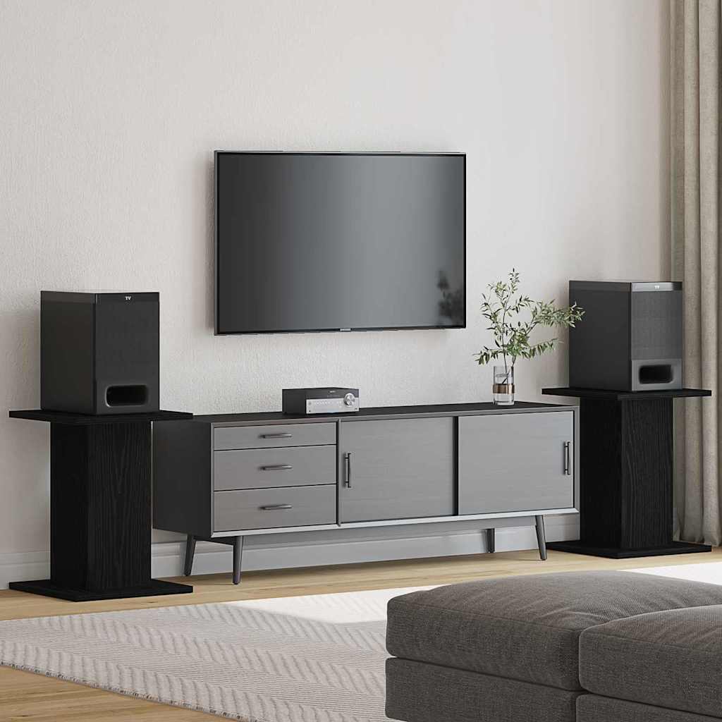 Luidspreker standaards 2 pcs Zwart Eiken 30 x 30 x 40 cm is nu te koop bij PeponiXL, paradijselijk wonen!