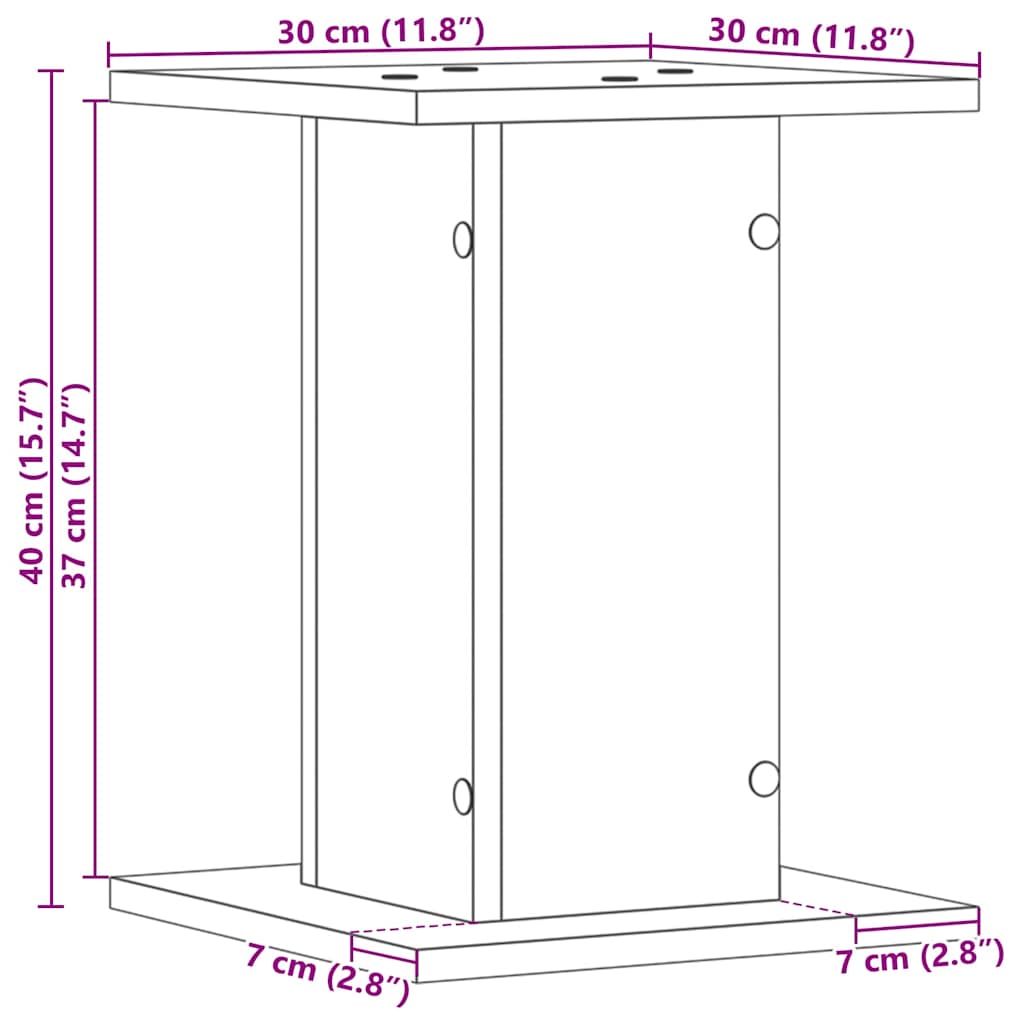Luidspreker standaards 2 pcs Zwart Eiken 30 x 30 x 40 cm is nu te koop bij PeponiXL, paradijselijk wonen!