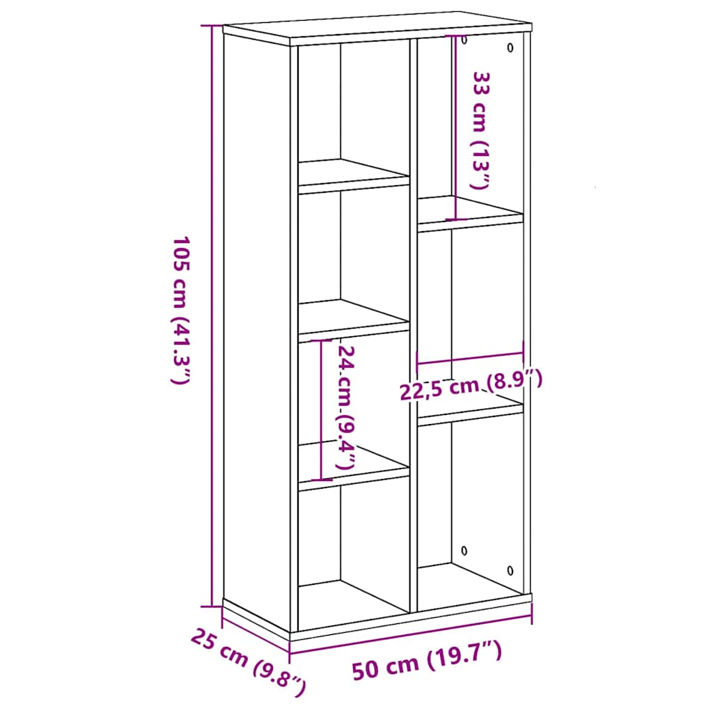 Boekenkast Zwart Eiken 50 x 25 x 102 cm is nu te koop bij PeponiXL, paradijselijk wonen!