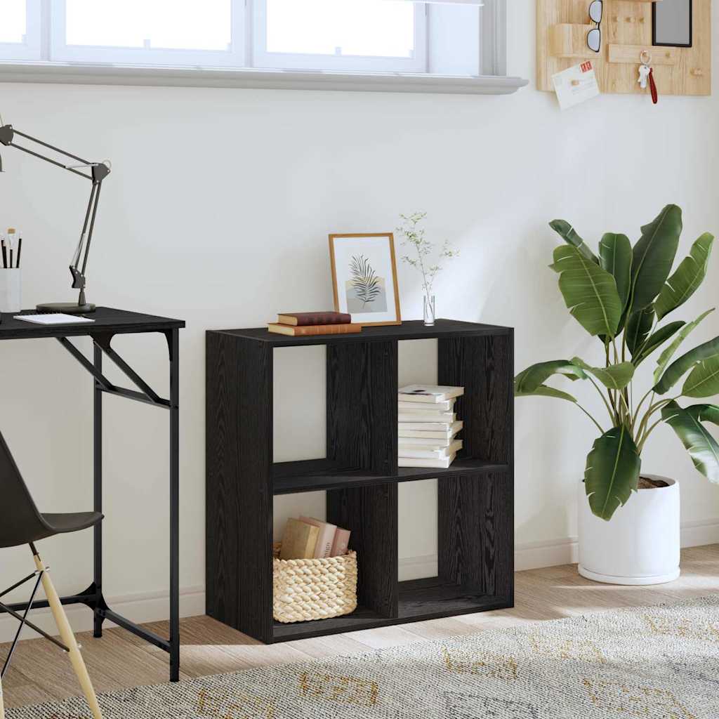 Boekenkast Zwart eiken 68,5 x 32 x 68,5 cm Bewerkt hout is nu te koop bij PeponiXL, paradijselijk wonen!