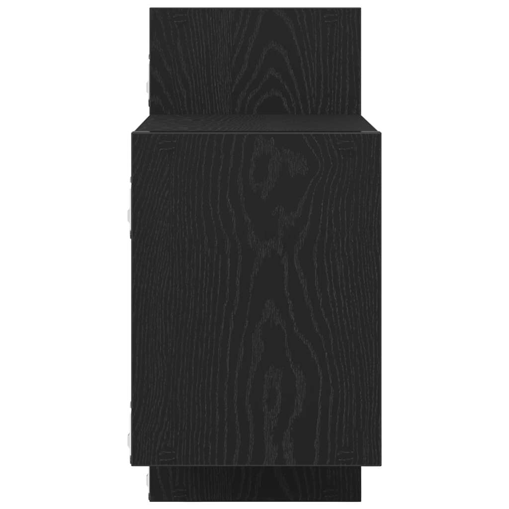 Wandplank Zwart Eiken 129x18x42 cm Bewerkt Hout is nu te koop bij PeponiXL, paradijselijk wonen!