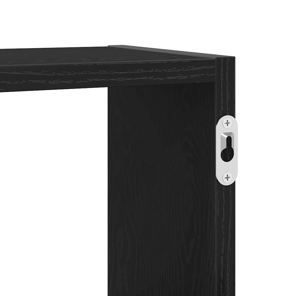 Wandplank Zwart Eiken 129x18x42 cm Bewerkt Hout is nu te koop bij PeponiXL, paradijselijk wonen!