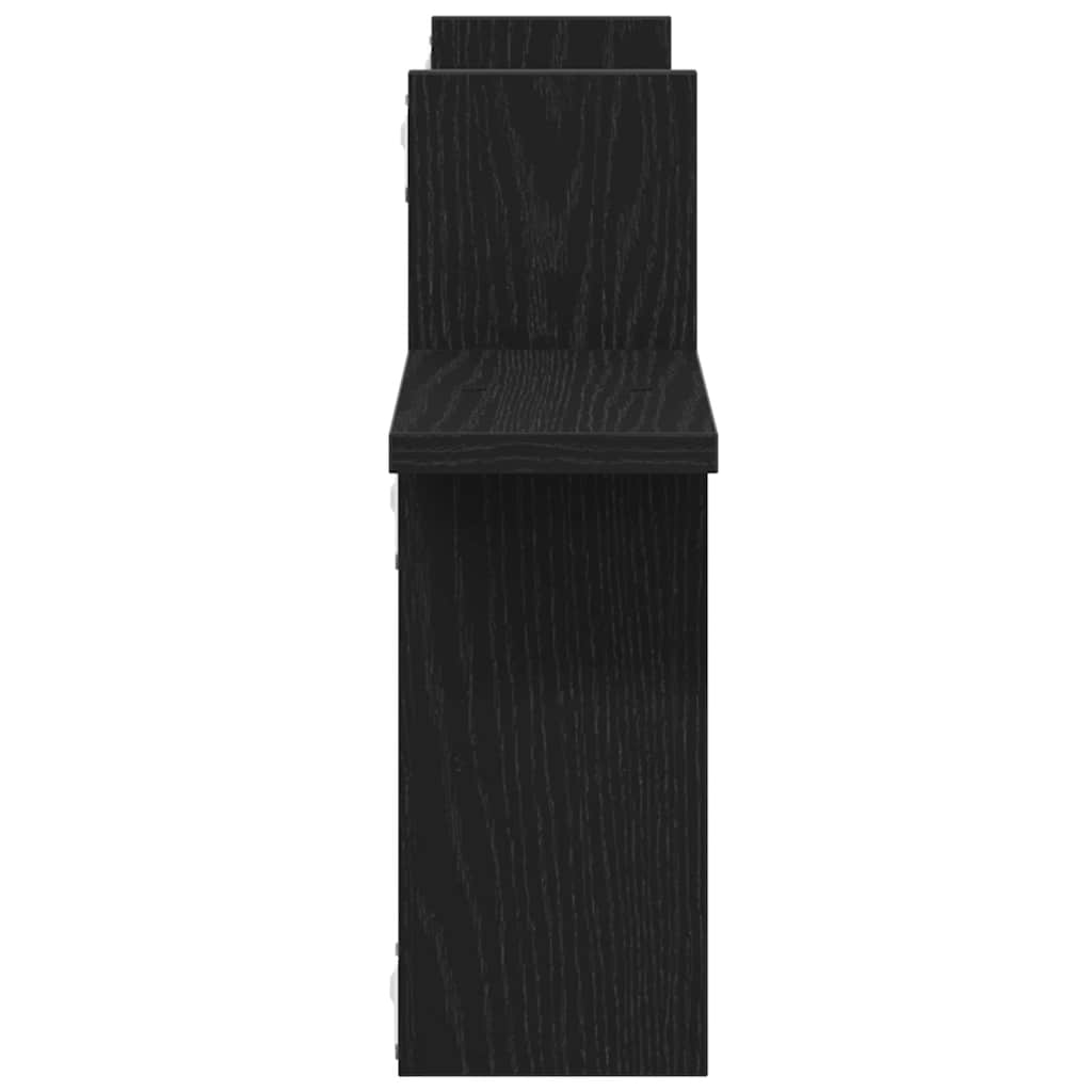 Wandplanken 2 stuks Zwart Eiken 38x12x38 cm Bewerkt Hout is nu te koop bij PeponiXL, paradijselijk wonen!