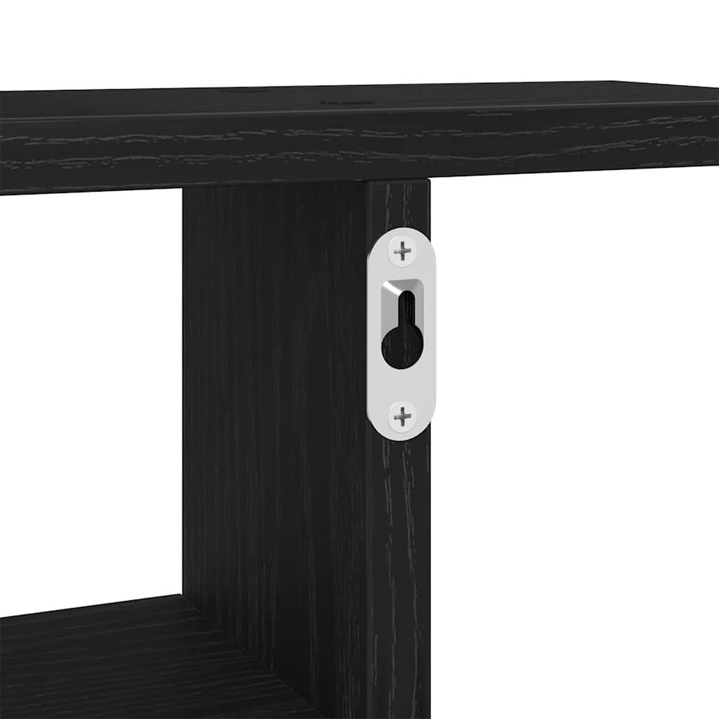 Wandplanken 2 stuks Zwart Eiken 38x12x38 cm Bewerkt Hout is nu te koop bij PeponiXL, paradijselijk wonen!
