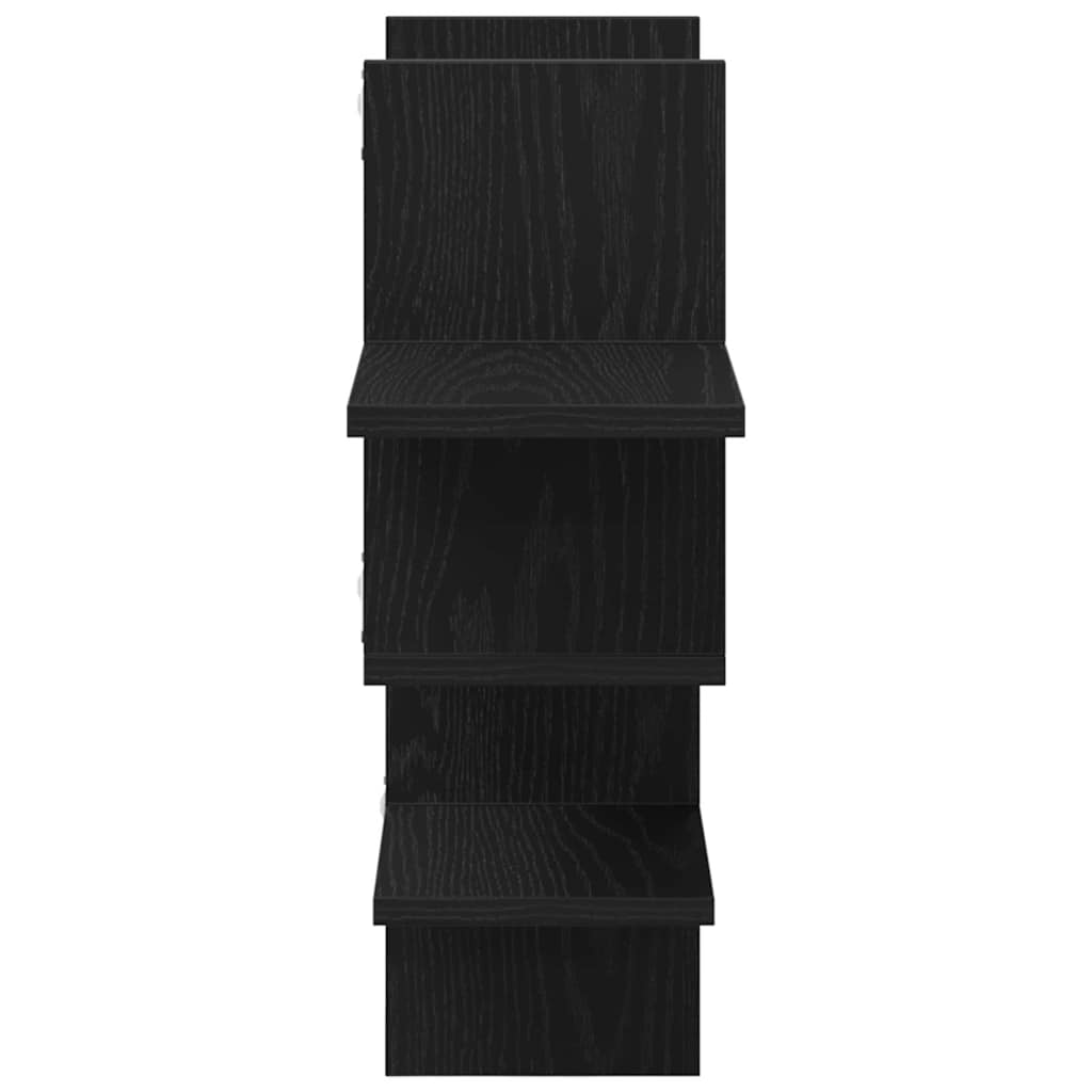 Wandplank Zwart Eiken 124,5x18x60,5 cm Bewerkt Hout is nu te koop bij PeponiXL, paradijselijk wonen!