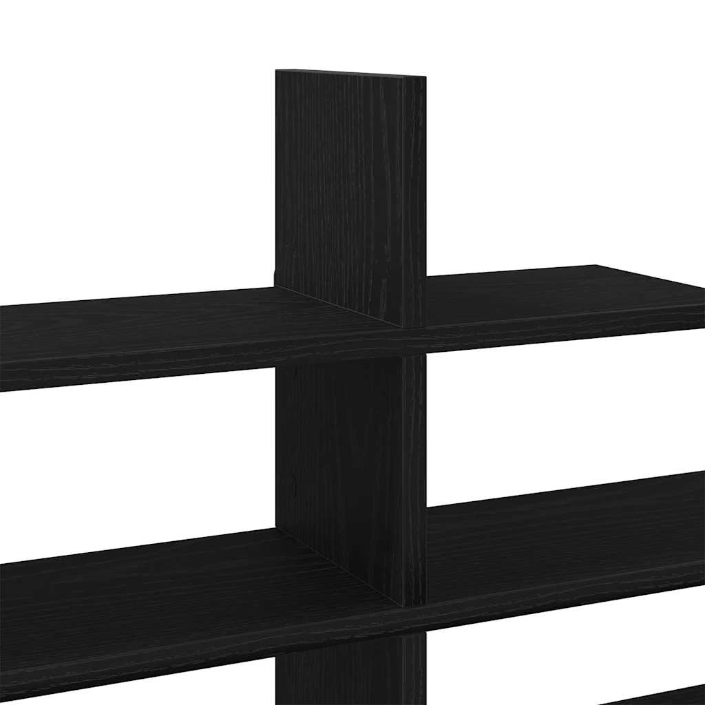 Wandplank Zwart Eiken 124,5x18x60,5 cm Bewerkt Hout is nu te koop bij PeponiXL, paradijselijk wonen!