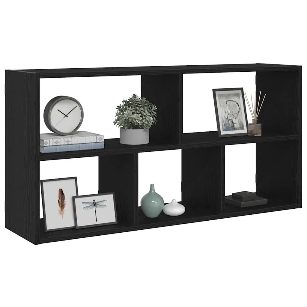 Wandplank Zwart Eiken 100x25x50 cm Bewerkt Hout is nu te koop bij PeponiXL, paradijselijk wonen!