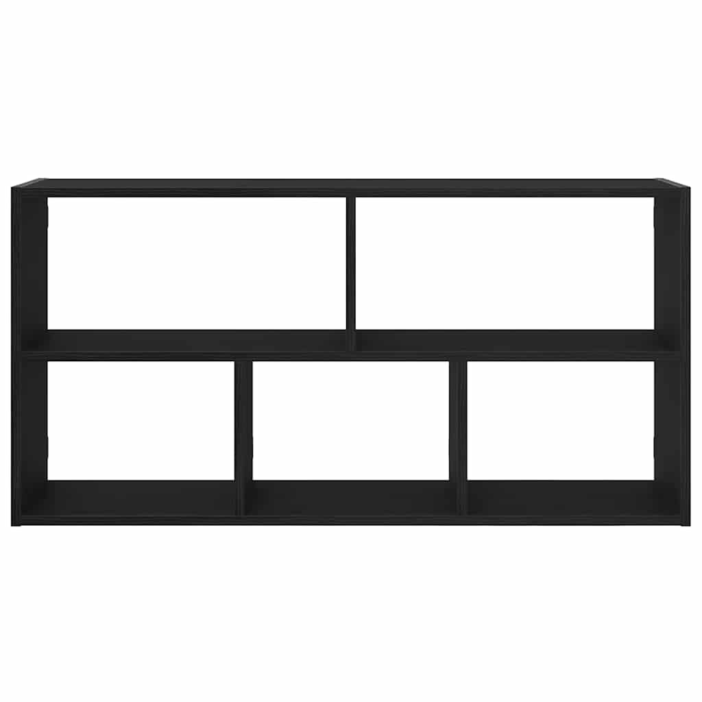 Wandplank Zwart Eiken 100x25x50 cm Bewerkt Hout is nu te koop bij PeponiXL, paradijselijk wonen!