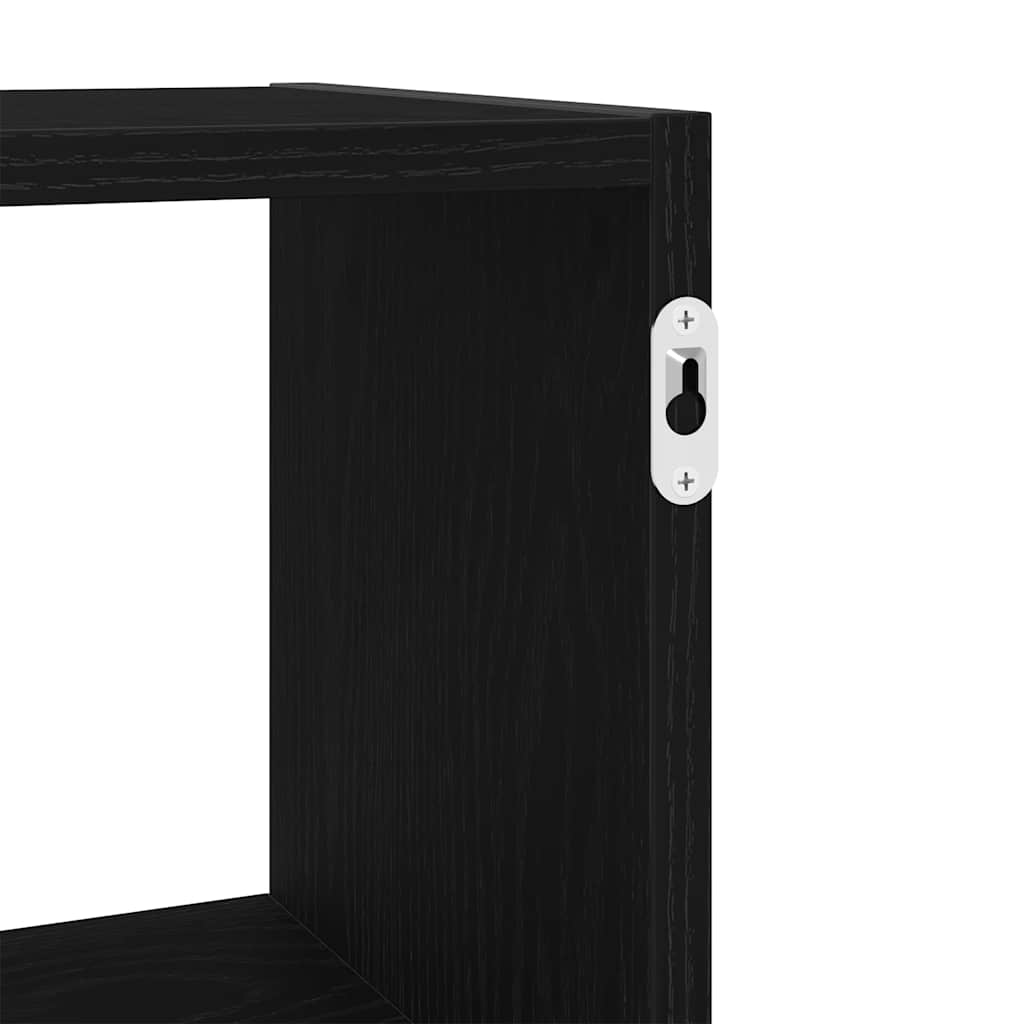 Wandplank Zwart Eiken 100x25x50 cm Bewerkt Hout is nu te koop bij PeponiXL, paradijselijk wonen!