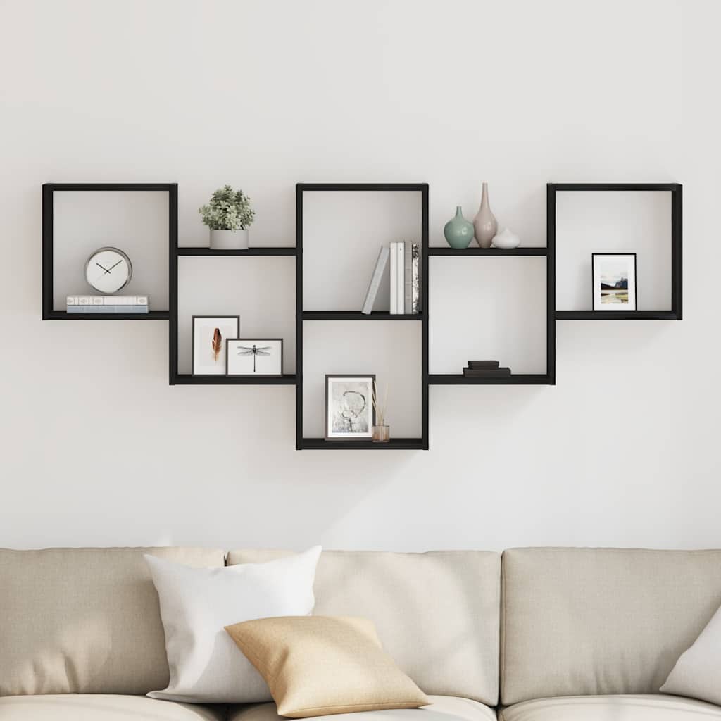 Wandplank Zwart Eiken 159x18x66 cm Bewerkt Hout is nu te koop bij PeponiXL, paradijselijk wonen!