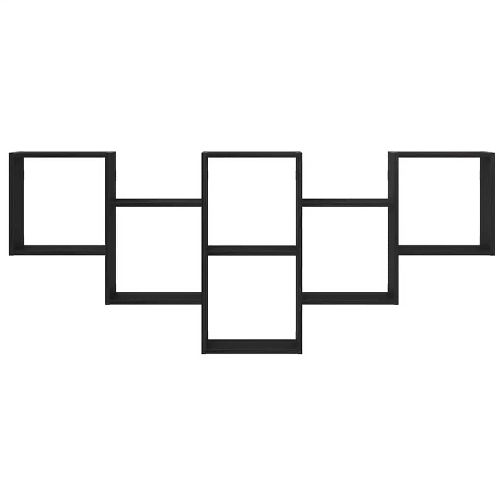 Wandplank Zwart Eiken 159x18x66 cm Bewerkt Hout is nu te koop bij PeponiXL, paradijselijk wonen!