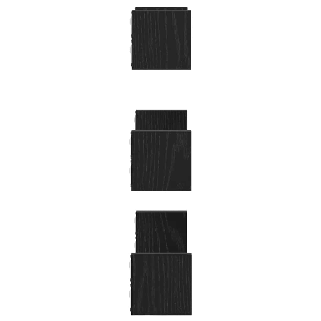 Wandplanken 3 stuks Zwart Eikenhout is nu te koop bij PeponiXL, paradijselijk wonen!