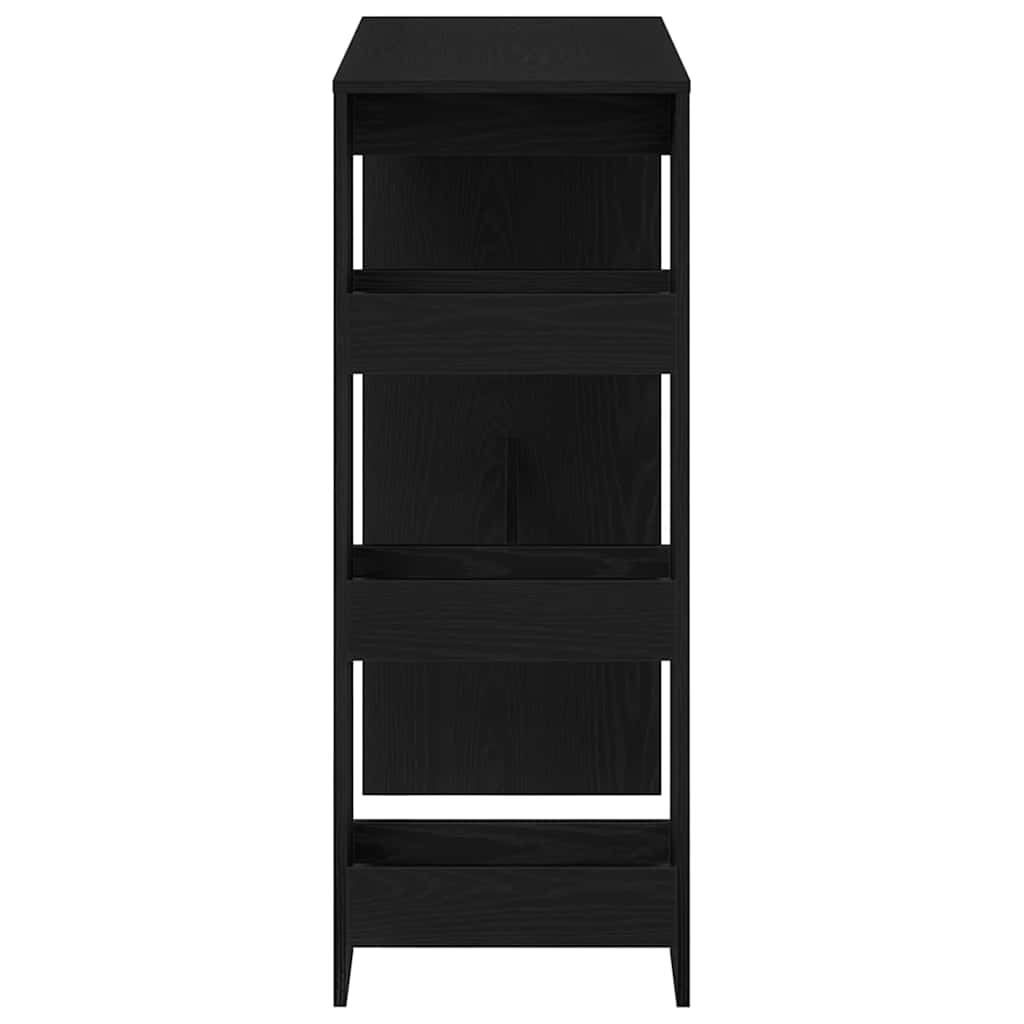 Bartafel met rekken Zwarte eik 90x40x103,5 cm bewerkt hout is nu te koop bij PeponiXL, paradijselijk wonen!