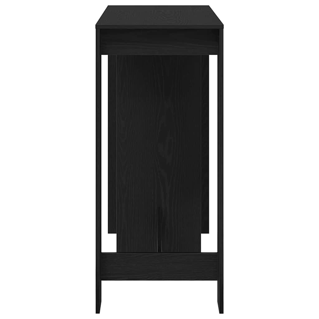 Bartafel met plank Zwart Eiken 124 x 46 x 103.5 cm Bewerkt hout is nu te koop bij PeponiXL, paradijselijk wonen!