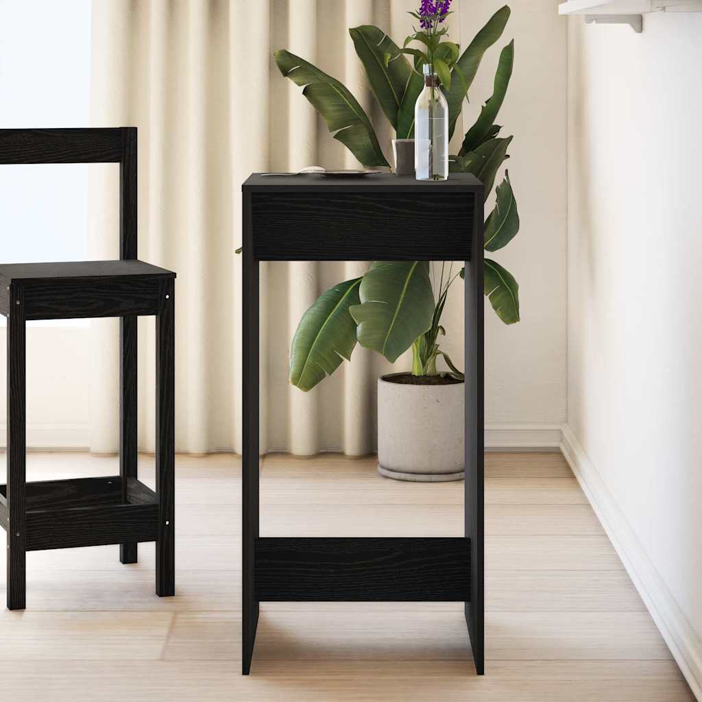 Bartafel Zwart Eiken 51 x 50 x 103,5 cm Bewerkt hout is nu te koop bij PeponiXL, paradijselijk wonen!