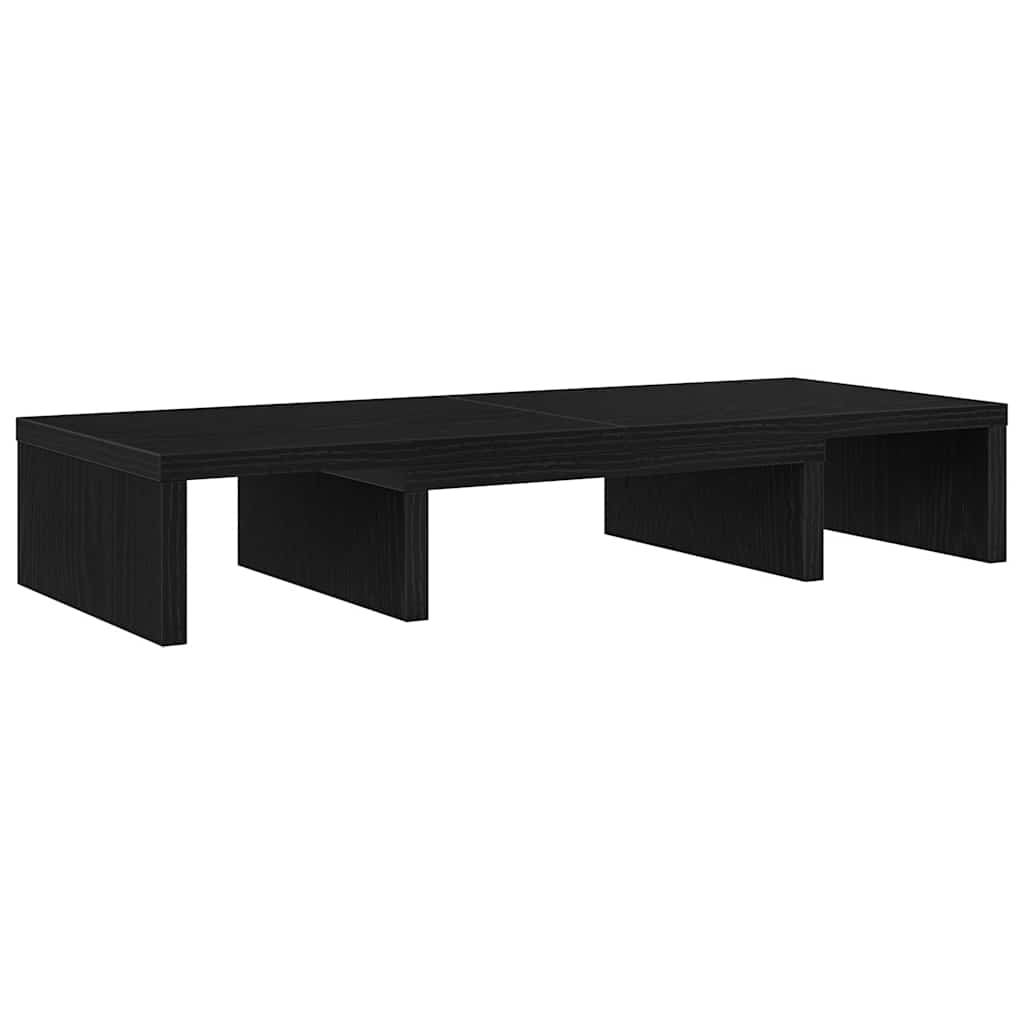 Monitorstandaard verstelbaar zwart eiken 60x24x10,5 cm bewerkt hout is nu te koop bij PeponiXL, paradijselijk wonen!