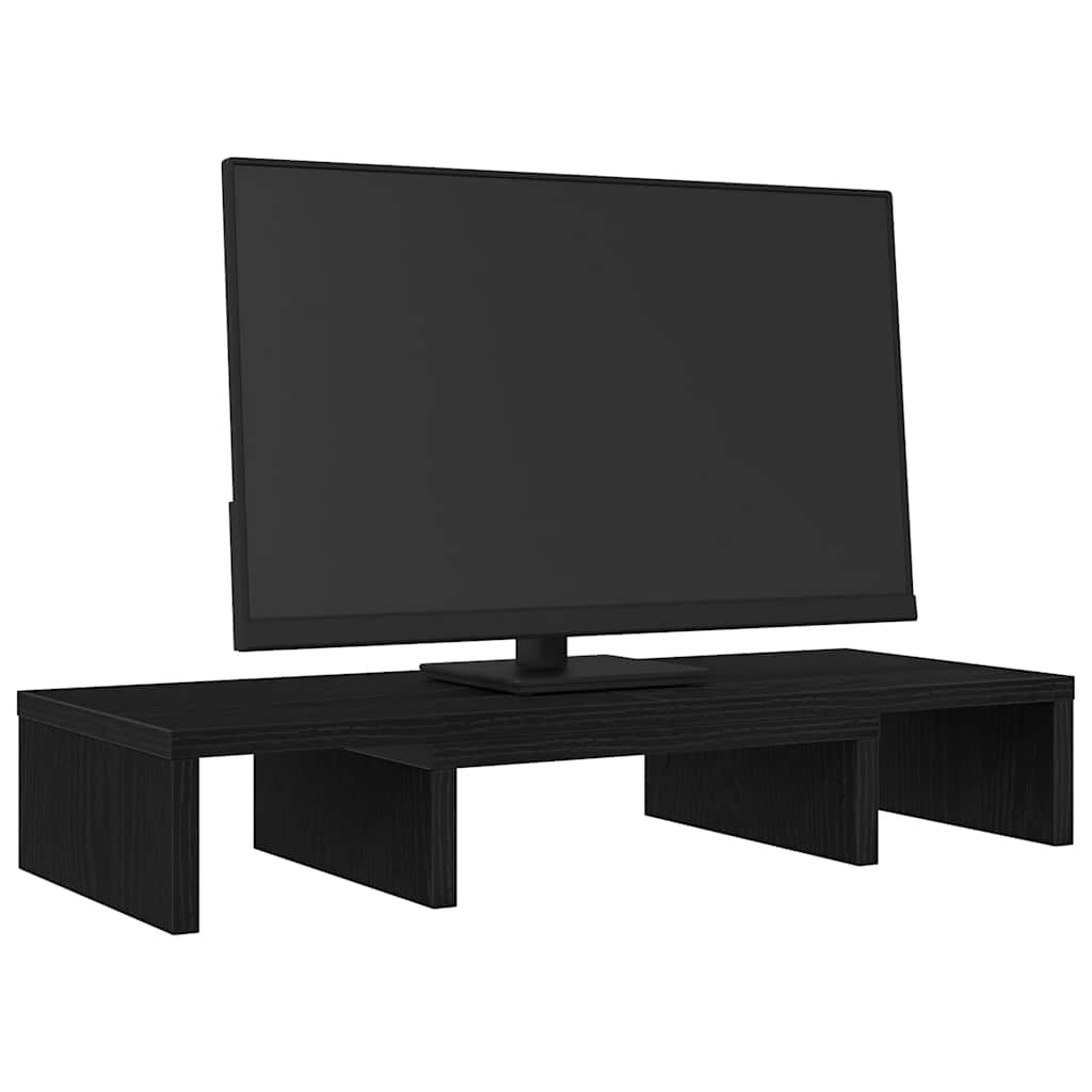 Monitorstandaard verstelbaar zwart eiken 60x24x10,5 cm bewerkt hout is nu te koop bij PeponiXL, paradijselijk wonen!