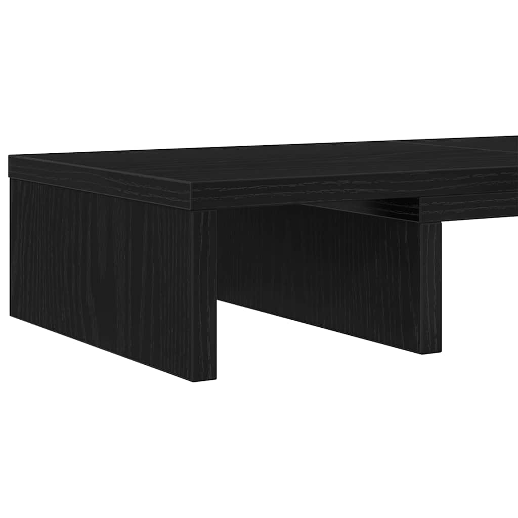 Monitorstandaard verstelbaar zwart eiken 60x24x10,5 cm bewerkt hout is nu te koop bij PeponiXL, paradijselijk wonen!