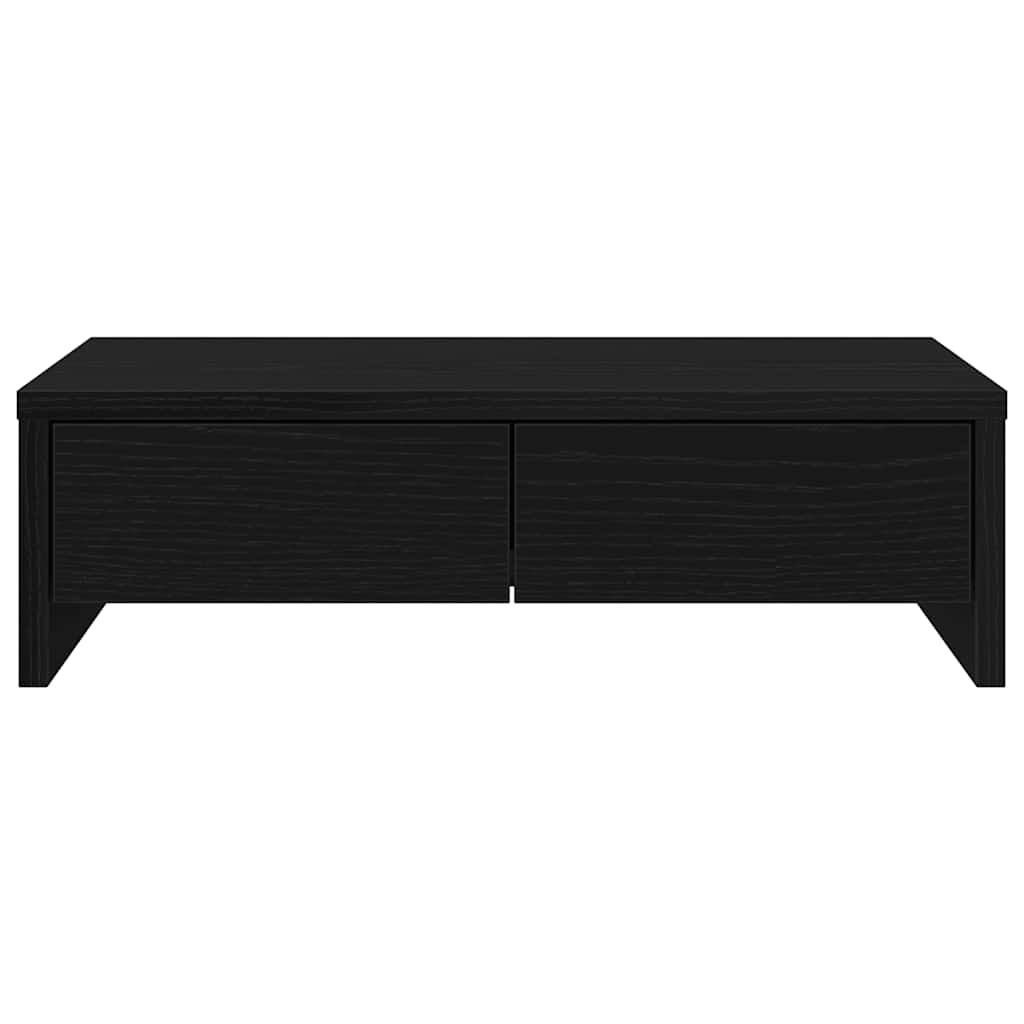 Monitorstandaard met lades, zwart eiken, 50x27x15 cm, bewerkt hout is nu te koop bij PeponiXL, paradijselijk wonen!