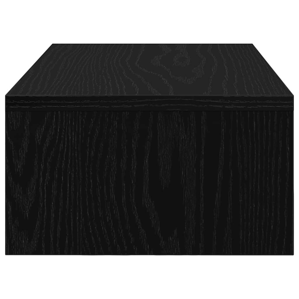 Monitorstandaard met lades, zwart eiken, 50x27x15 cm, bewerkt hout is nu te koop bij PeponiXL, paradijselijk wonen!