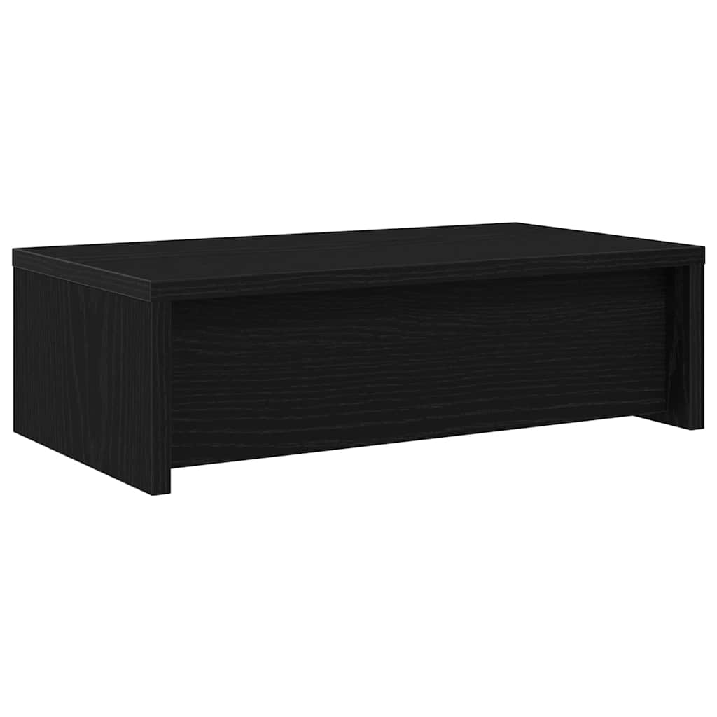 Monitorstandaard met lades, zwart eiken, 50x27x15 cm, bewerkt hout is nu te koop bij PeponiXL, paradijselijk wonen!
