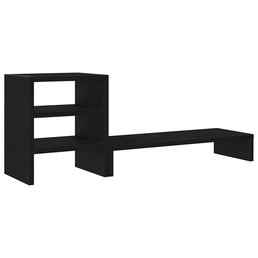 Monitorstandaard met bureau-organizer, zwart eikenhout is nu te koop bij PeponiXL, paradijselijk wonen!
