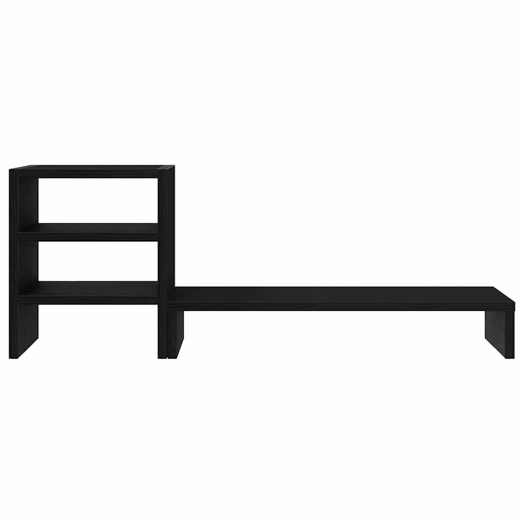 Monitorstandaard met bureau-organizer, zwart eikenhout is nu te koop bij PeponiXL, paradijselijk wonen!