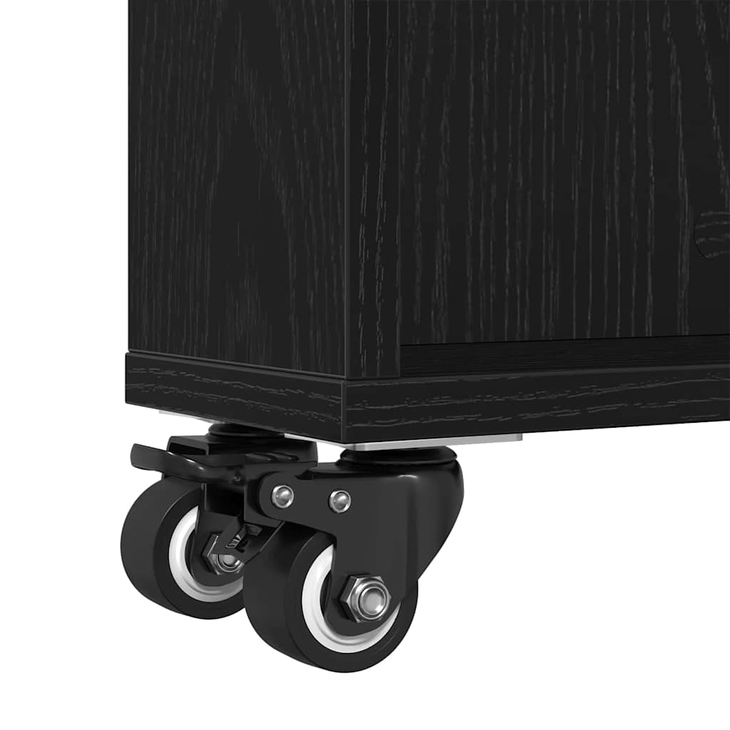 Smalle Opbergtrolley Zwart Eiken 48 x 13 x 68 cm is nu te koop bij PeponiXL, paradijselijk wonen!