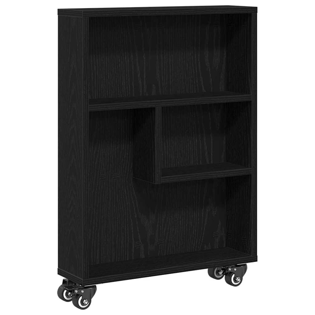 Smalle Opbergtrolley Zwart Eiken 48 x 13 x 68 cm is nu te koop bij PeponiXL, paradijselijk wonen!