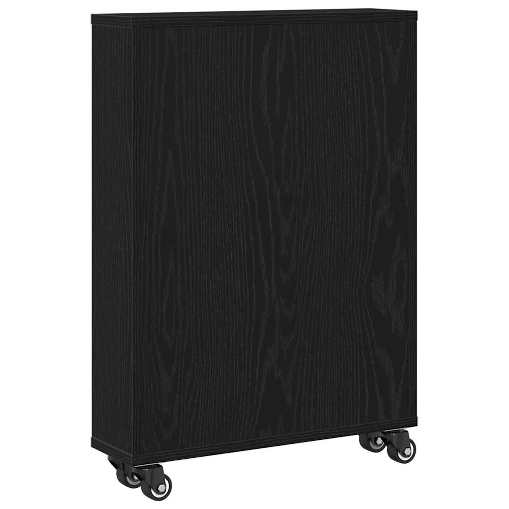 Smalle Opbergtrolley Zwart Eiken 48 x 13 x 68 cm is nu te koop bij PeponiXL, paradijselijk wonen!