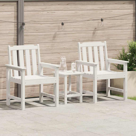 Tuin eetkamerstoel 2 pcs Wit 65,5 x 59 x 88 cm HDPE is nu te koop bij PeponiXL, paradijselijk wonen!