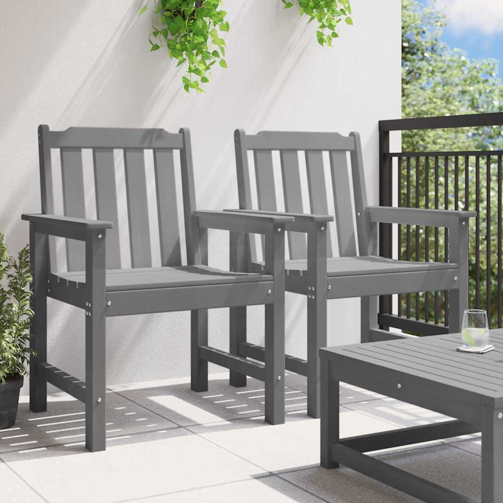 Tuin eetkamerstoel 2 pcs Lichtgrijs 65,5 x 59 x 88 cm HDPE is nu te koop bij PeponiXL, paradijselijk wonen!