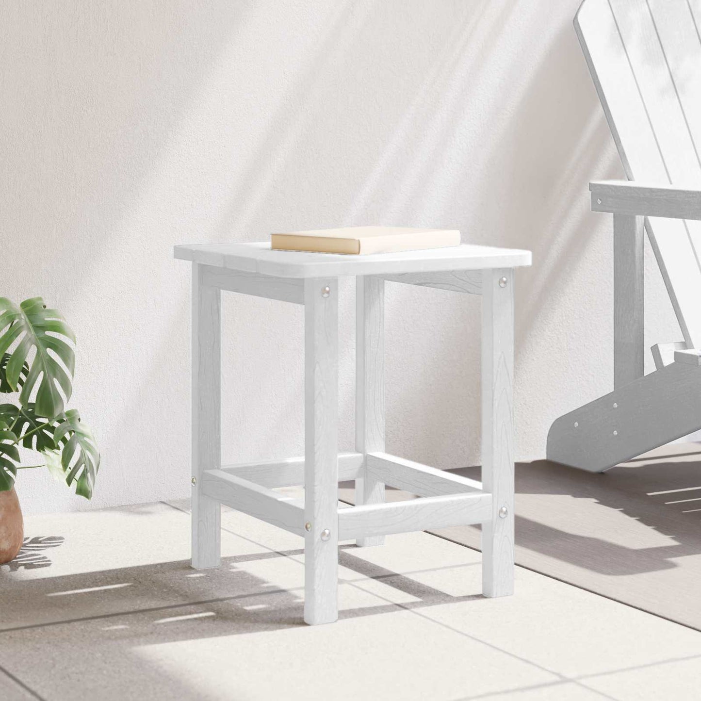 Bijzettafel Wit 38 x 38 x 46 cm Polyetheen is nu te koop bij PeponiXL, paradijselijk wonen!