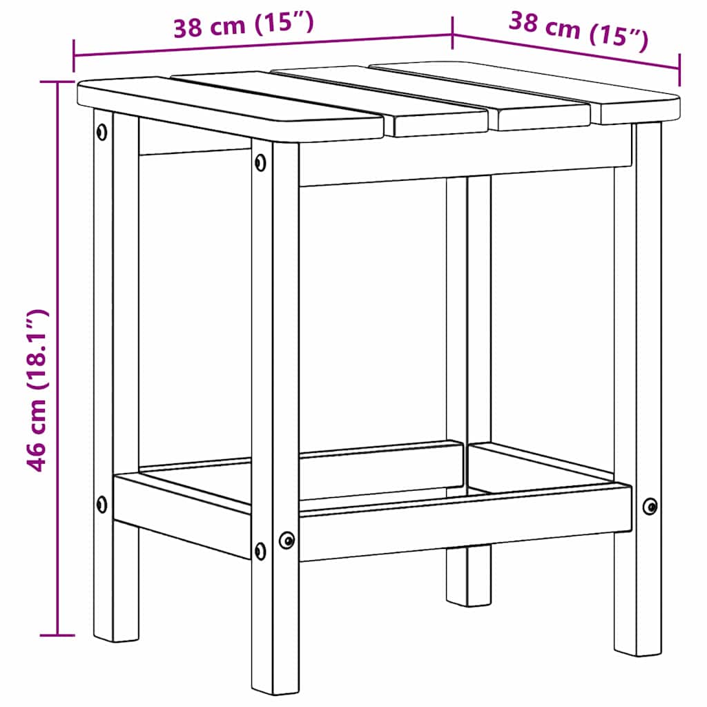 Bijzettafel Zwart 38 x 38 x 46 cm Polyetheen is nu te koop bij PeponiXL, paradijselijk wonen!