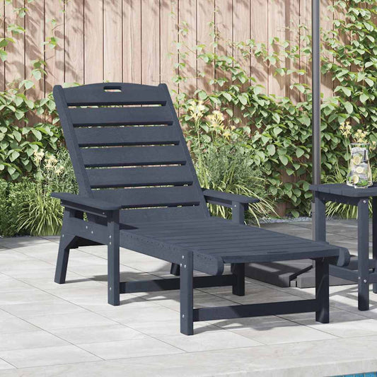 Ligstoel Marineblauw 195,5 x 53 x 98,5 cm HDPE is nu te koop bij PeponiXL, paradijselijk wonen!