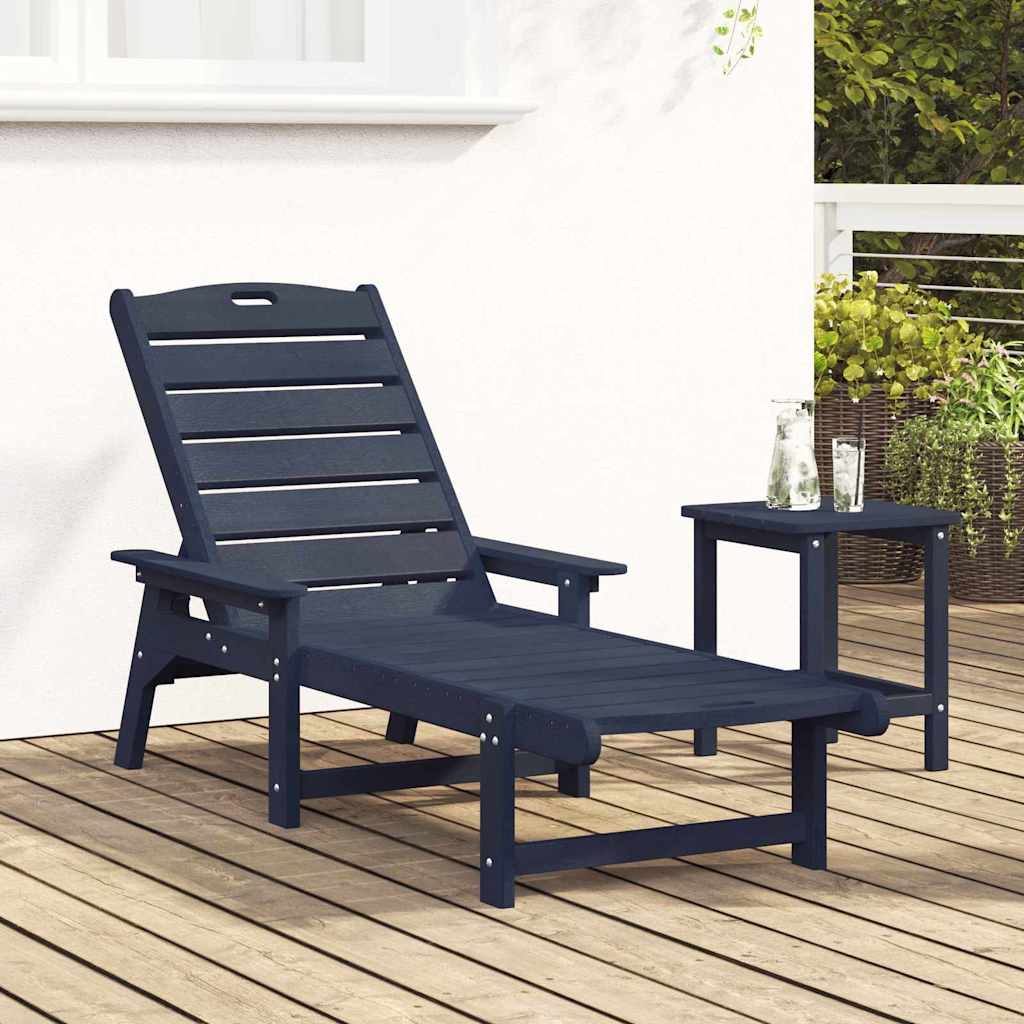 Ligstoel Marineblauw 195,5 x 53 x 98,5 cm HDPE is nu te koop bij PeponiXL, paradijselijk wonen!
