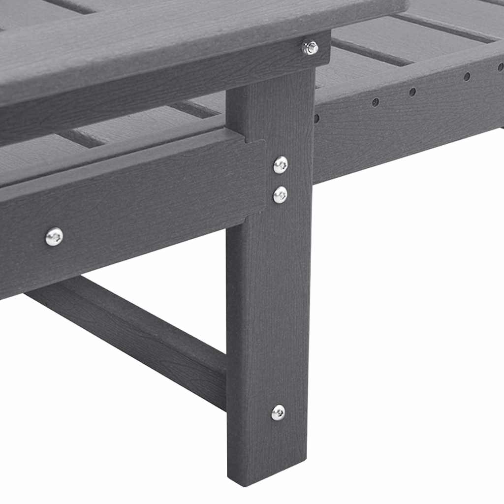 Ligstoel Lichtgrijs 195,5 x 53 x 98,5 cm HDPE is nu te koop bij PeponiXL, paradijselijk wonen!