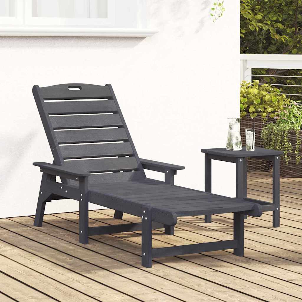 Ligstoel Lichtgrijs 195,5 x 53 x 98,5 cm HDPE is nu te koop bij PeponiXL, paradijselijk wonen!