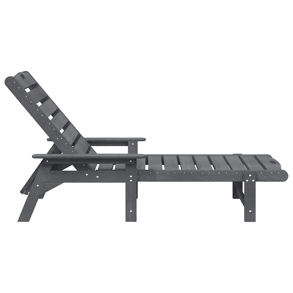 Ligstoel Lichtgrijs 195,5 x 53 x 98,5 cm HDPE is nu te koop bij PeponiXL, paradijselijk wonen!