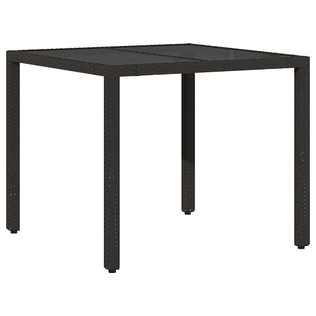 Tuin eettafelset 5 pcs Zwart poly rattan is nu te koop bij PeponiXL, paradijselijk wonen!