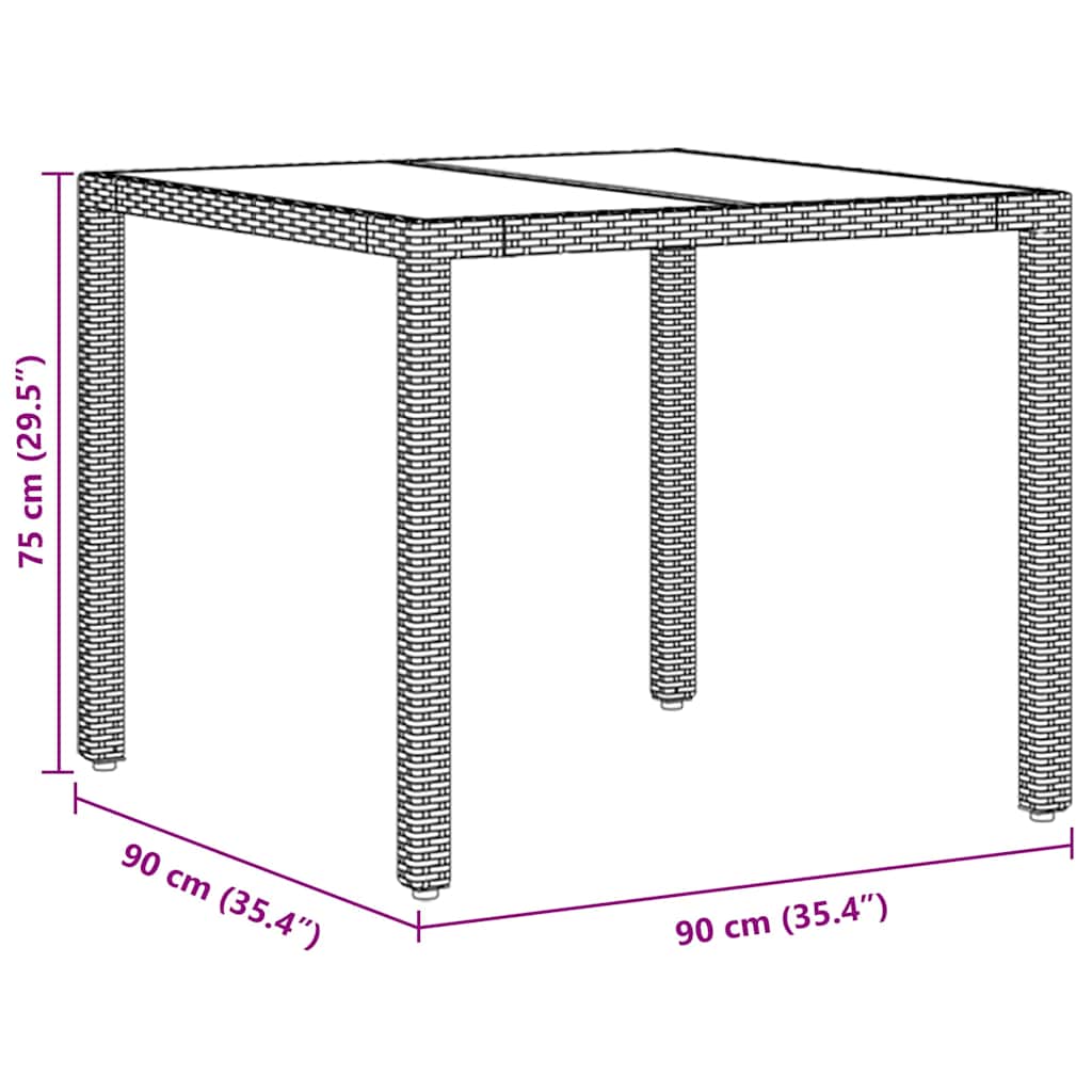 Tuin eettafelset 5 pcs Zwart poly rattan is nu te koop bij PeponiXL, paradijselijk wonen!