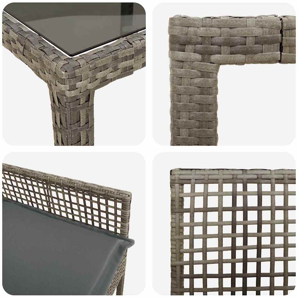 Tuin eettafelset 9 pcs Grijs poly rattan is nu te koop bij PeponiXL, paradijselijk wonen!