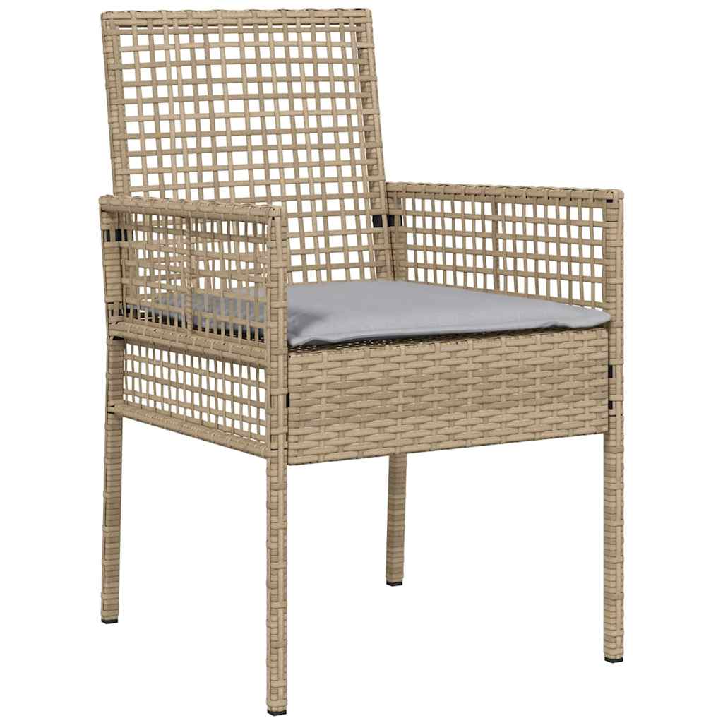 Tuin eettafelset 11 pcs Beige poly rattan is nu te koop bij PeponiXL, paradijselijk wonen!