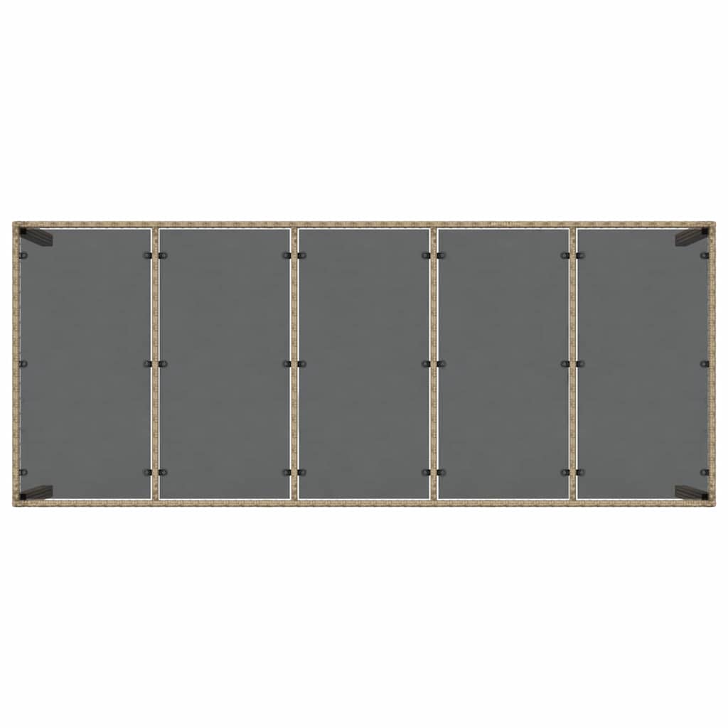 Tuin eettafelset 11 pcs Beige poly rattan is nu te koop bij PeponiXL, paradijselijk wonen!