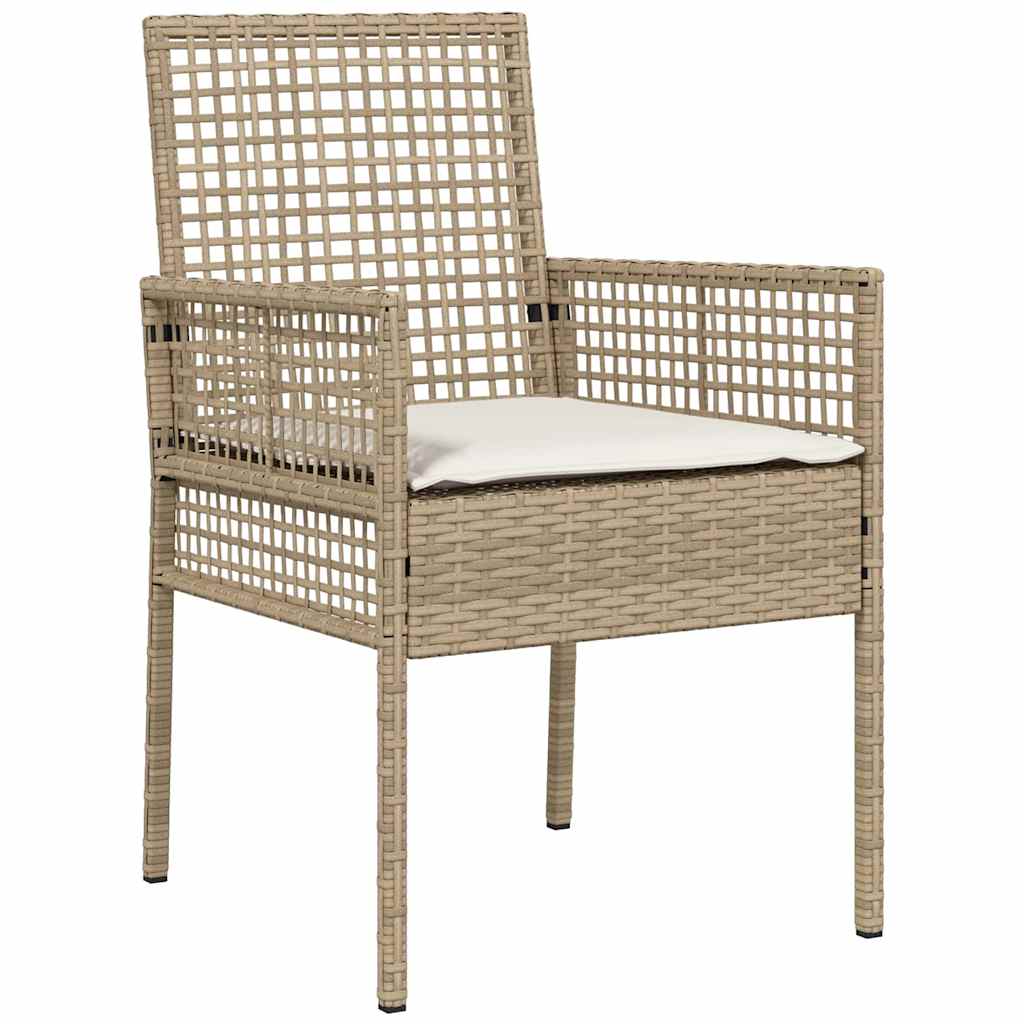 Tuin eettafelset 9 pcs Beige poly rattan is nu te koop bij PeponiXL, paradijselijk wonen!